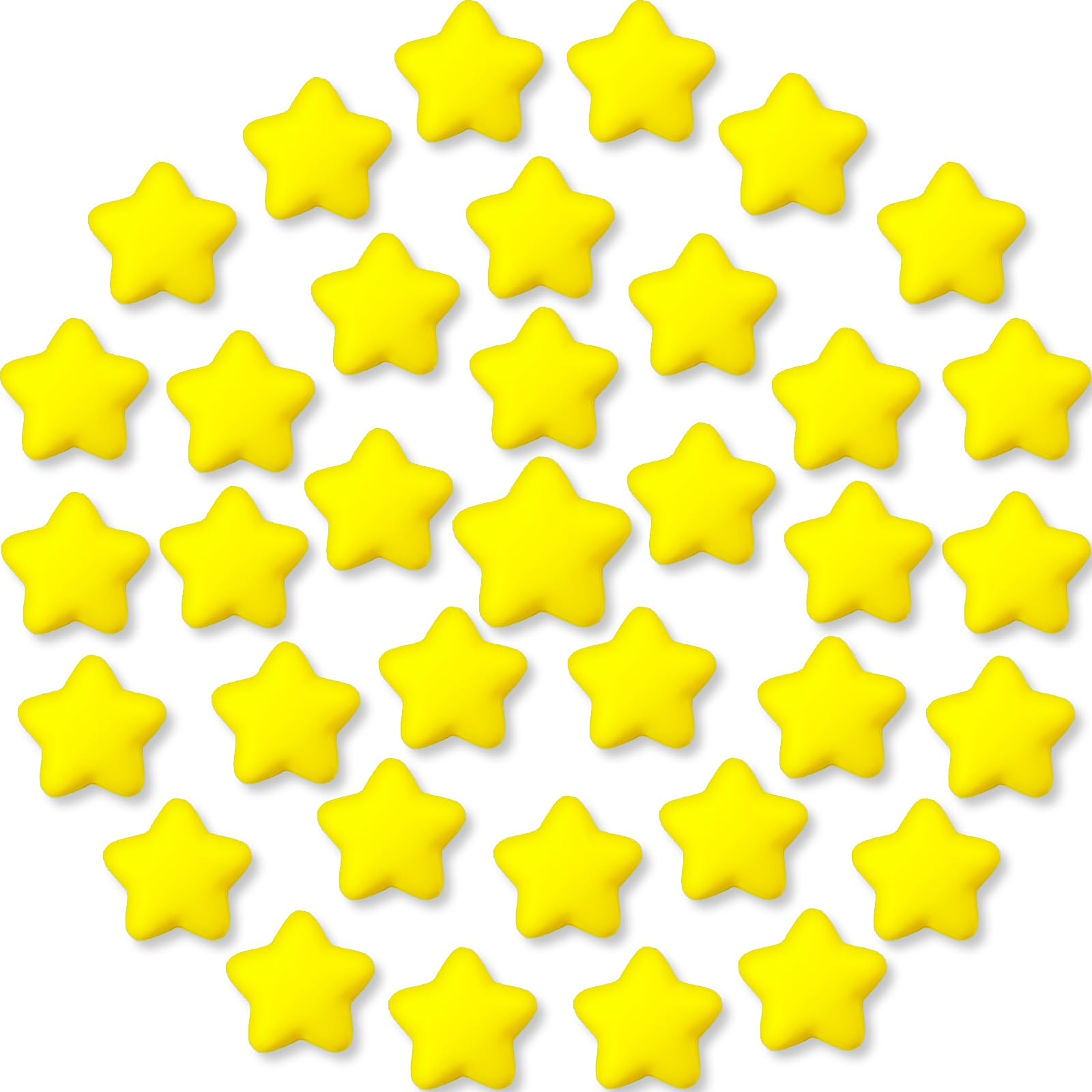 36 Pcs Star Stress Balls,2.16 Inch Mini Foam Squeeze Balls,Yellow Anxiety Relief Star Toys for Party Bag Gift Fillers Birthday Favors Classroom Prize