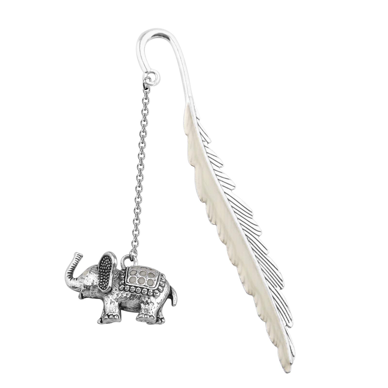 MYSOMY Luminous Bookmarks - Elephant Gifts for Book Lovers, Silver