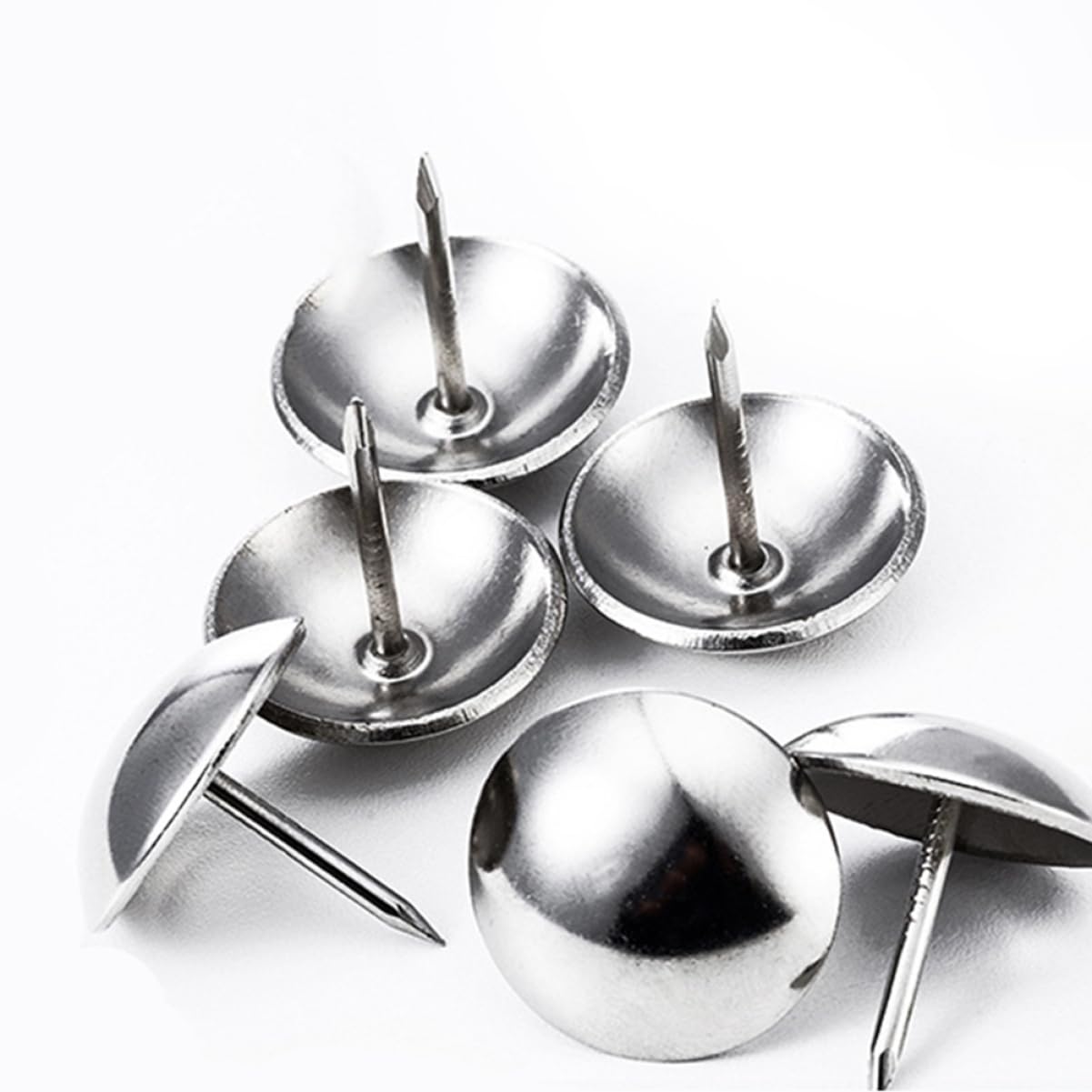 Gogogmee 16mm Round Brass Nails 100pcs Large Head Antique Nails for Sofa Decor Furniture Decorative Studs