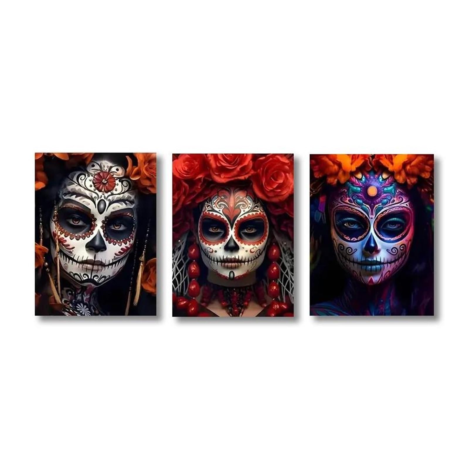Affiches d'Art Moderne Mexicain Toile Crâne Gothique Haute Résolution 40x50cm
