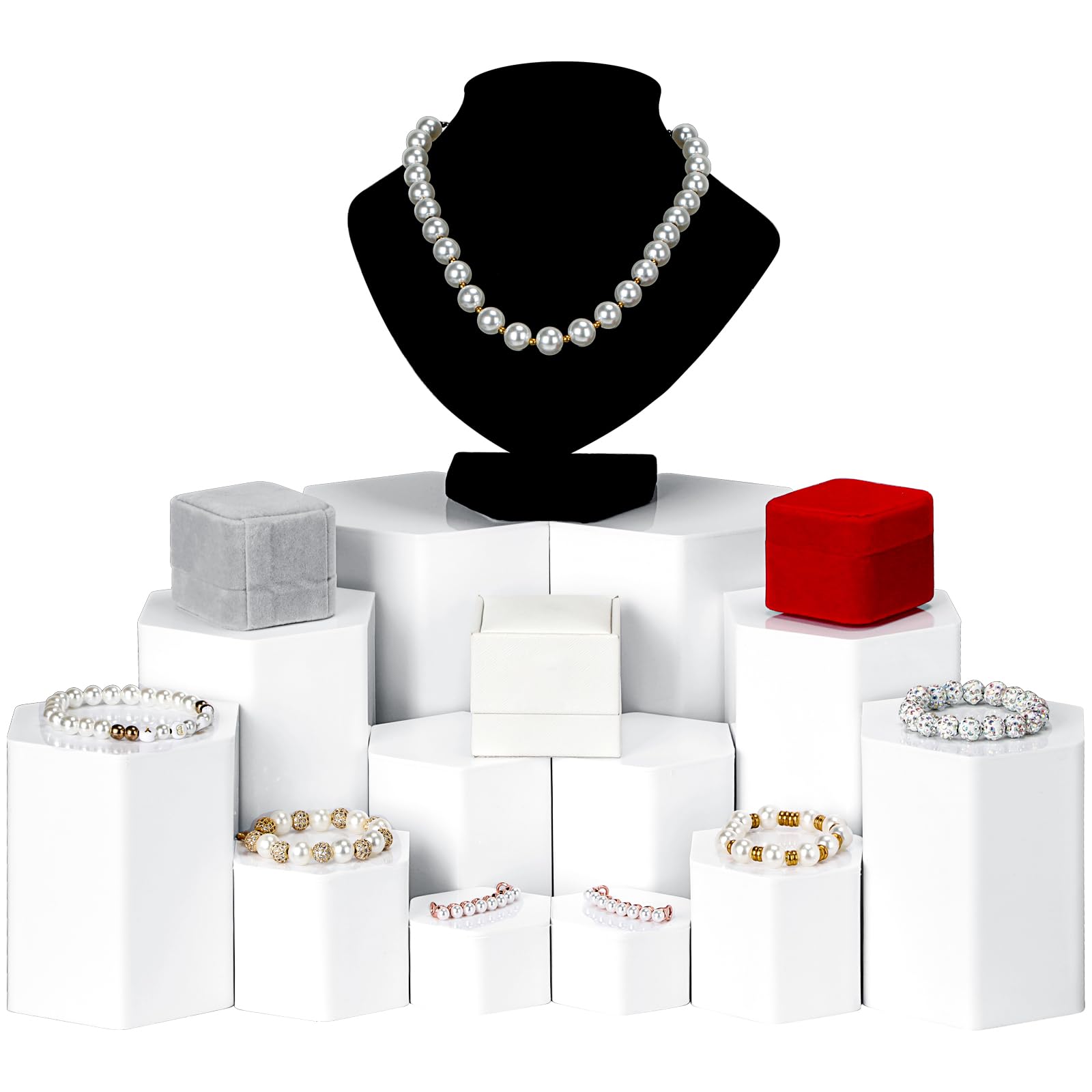 Amazon.com: Jetec Hexagonal Jewelry Display Risers Hexagonal