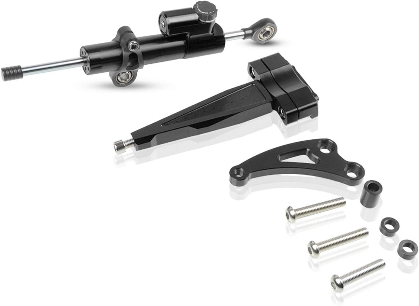 Steering Damper Bracket Motorcycle Steering Damper Mounting Support Stabilizer Suitable For Most Motorcycle Models(Gray black black)