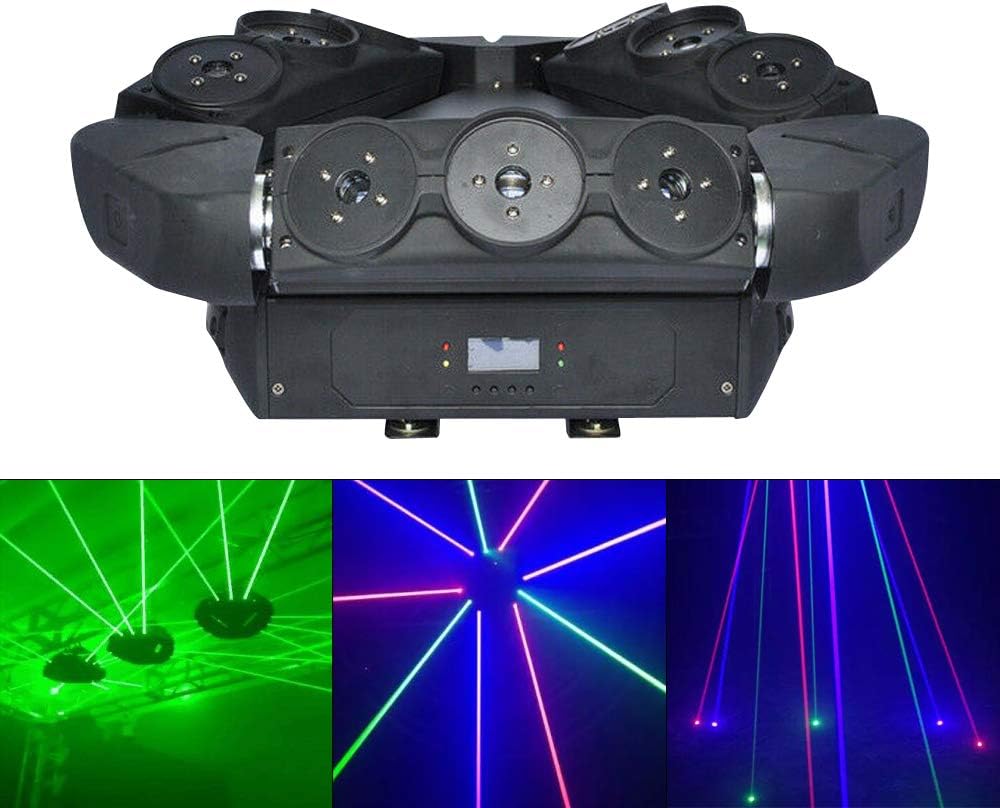 9 Eyes Moving Head Stage Light, 160W DMX Spider Projector DJ Party Lights Stage Lighting RGB LED Moving Beam Head Light with 4 Control Modes for Party KTV Event Show DJ Pub Club