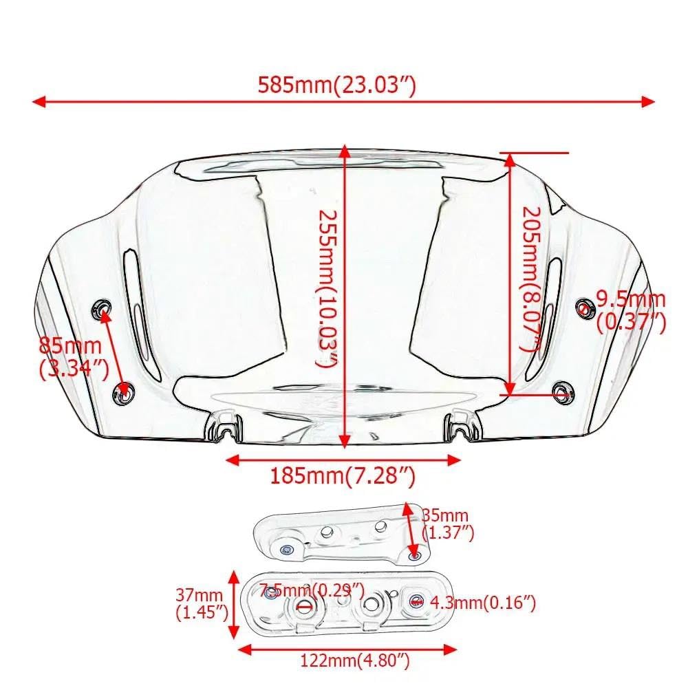 Dla Harley Street Glide FLHX/I CVO FLHXSE 2023 2024 2025 Szyba Motocyklowa Deflektor Wiatru Osłona Szyba Przednia Deflektor Przedniej Szyby Motocykla