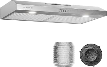 Under-Cabinet Range Hood, 30 inch, 250 CFM, Stainless Steel with LED Lights