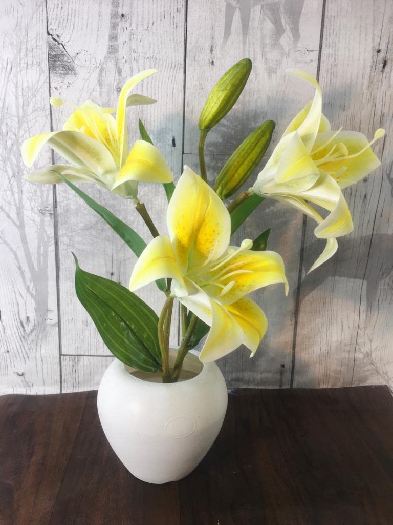 Buy JustDecors Synthetic Fabric Artificial Real Touch Lily Flower with
