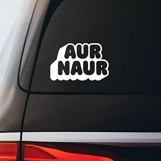 AUR Naur Funny Australian Accent Sticker Decal Notebook Car Laptop 5.5"x3.5" (White)