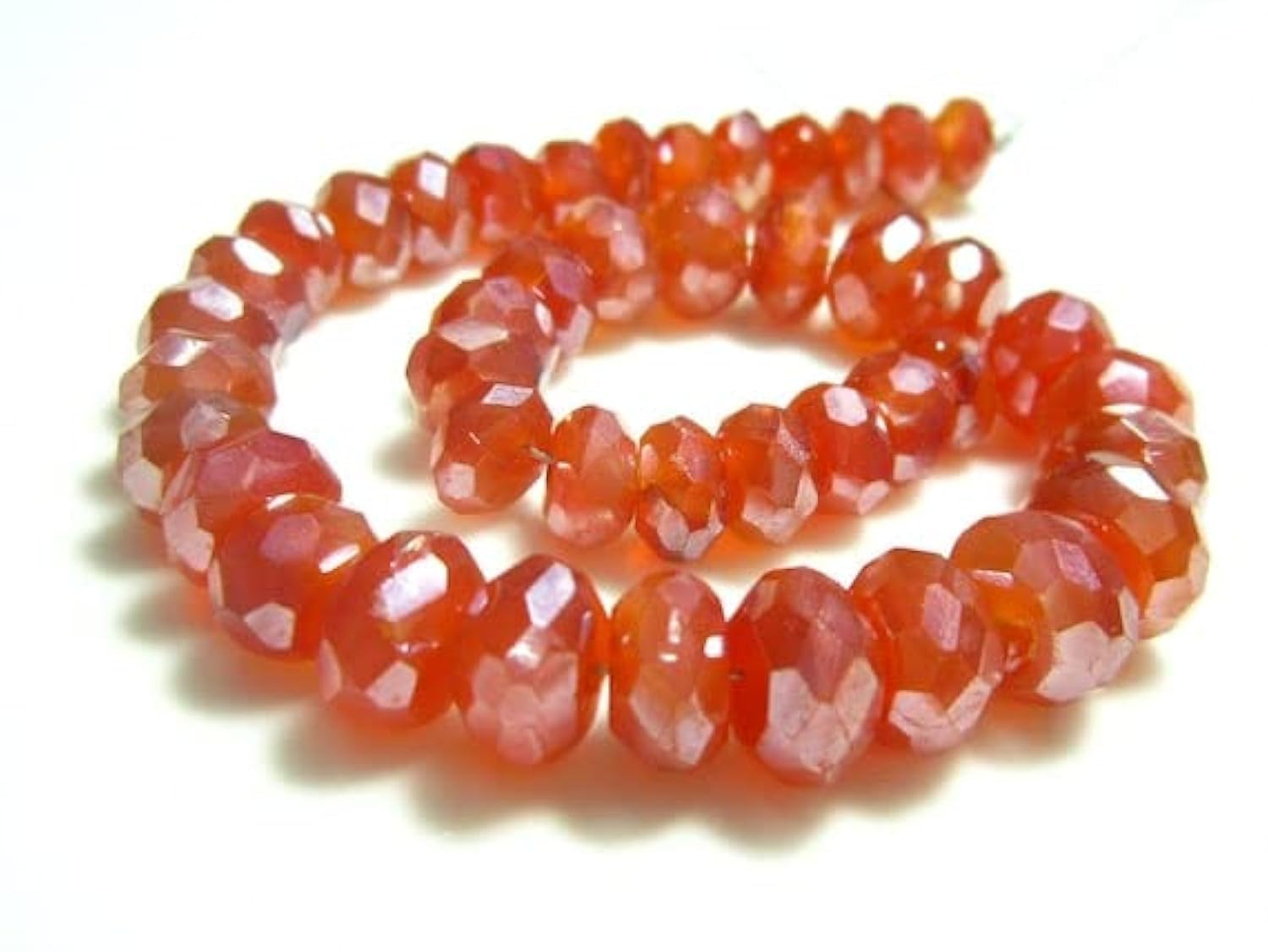 Carnelian Faceted Big Rondelles : créez vos bijoux d'été aux nuances de coucher de soleil