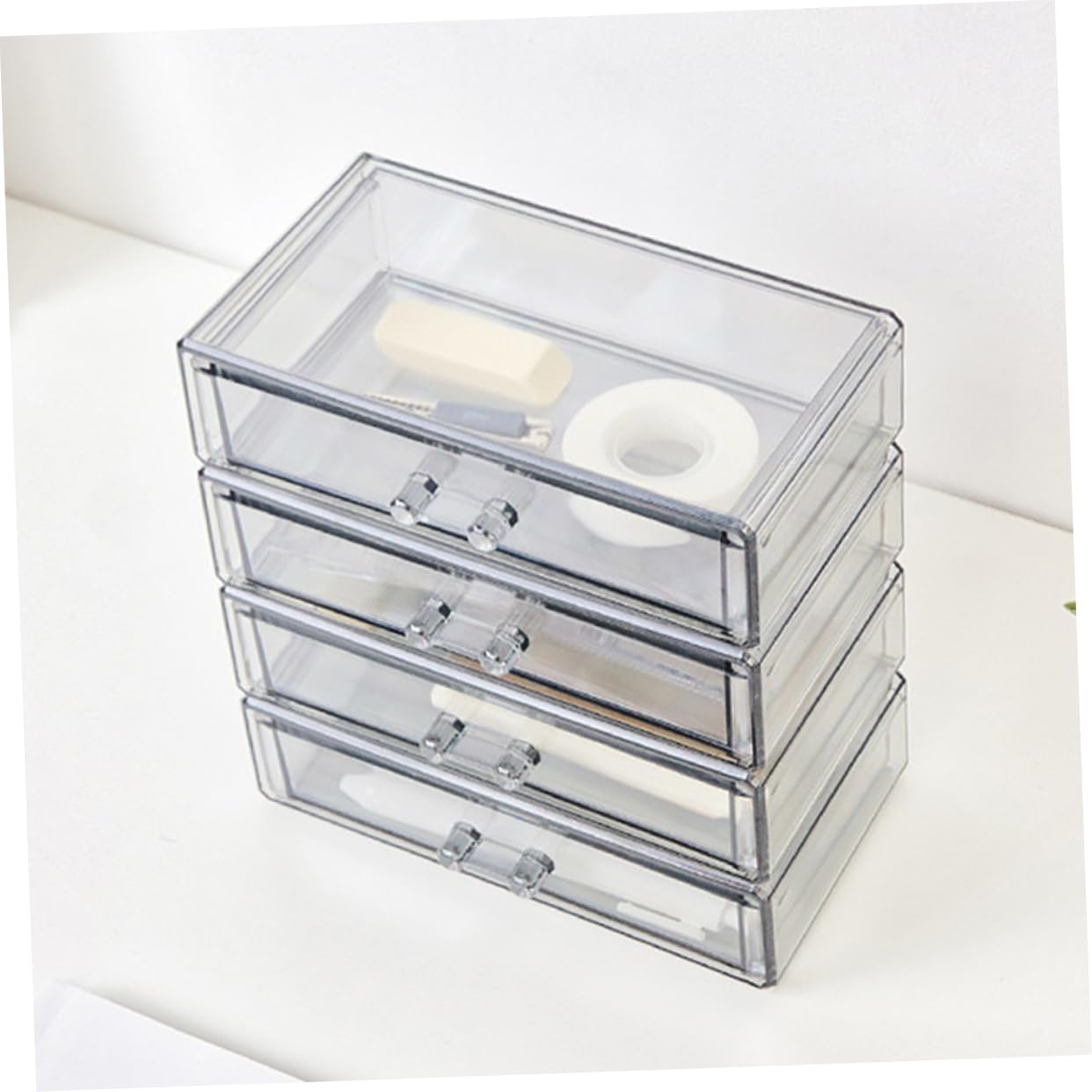 Caja de Cosméticos 4 Cajones Grande de Acrílico Transparente