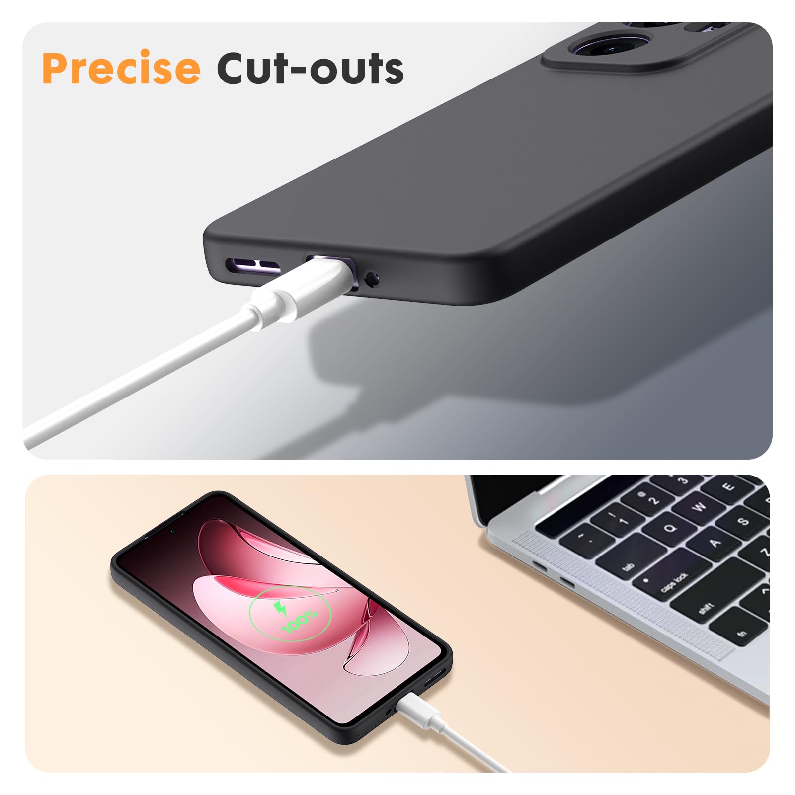 Effcotuo Custodia per OPPO Reno11 F 5G Cover [Fibra di Carbonio] Morbido TPU Custodia Protezione