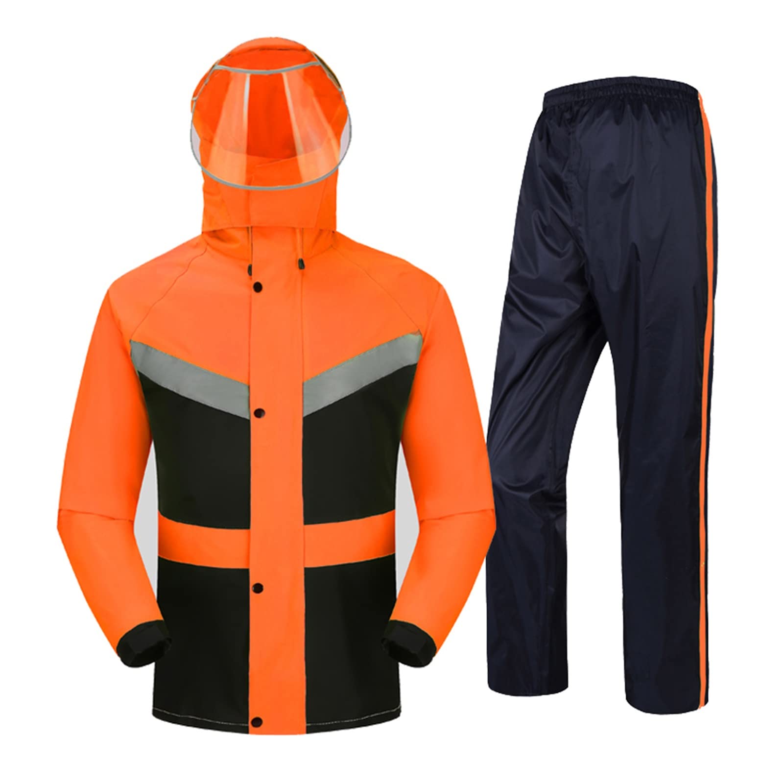 Motocyklowe kolarstwo Garnitury Rain Wodoodporne Łowienie ryb Płaszcz Z Kapturem, Lekki, Oddychający, Wysoka widoczność Rain Ponchos do pieszych, Podróżowanie, Camping