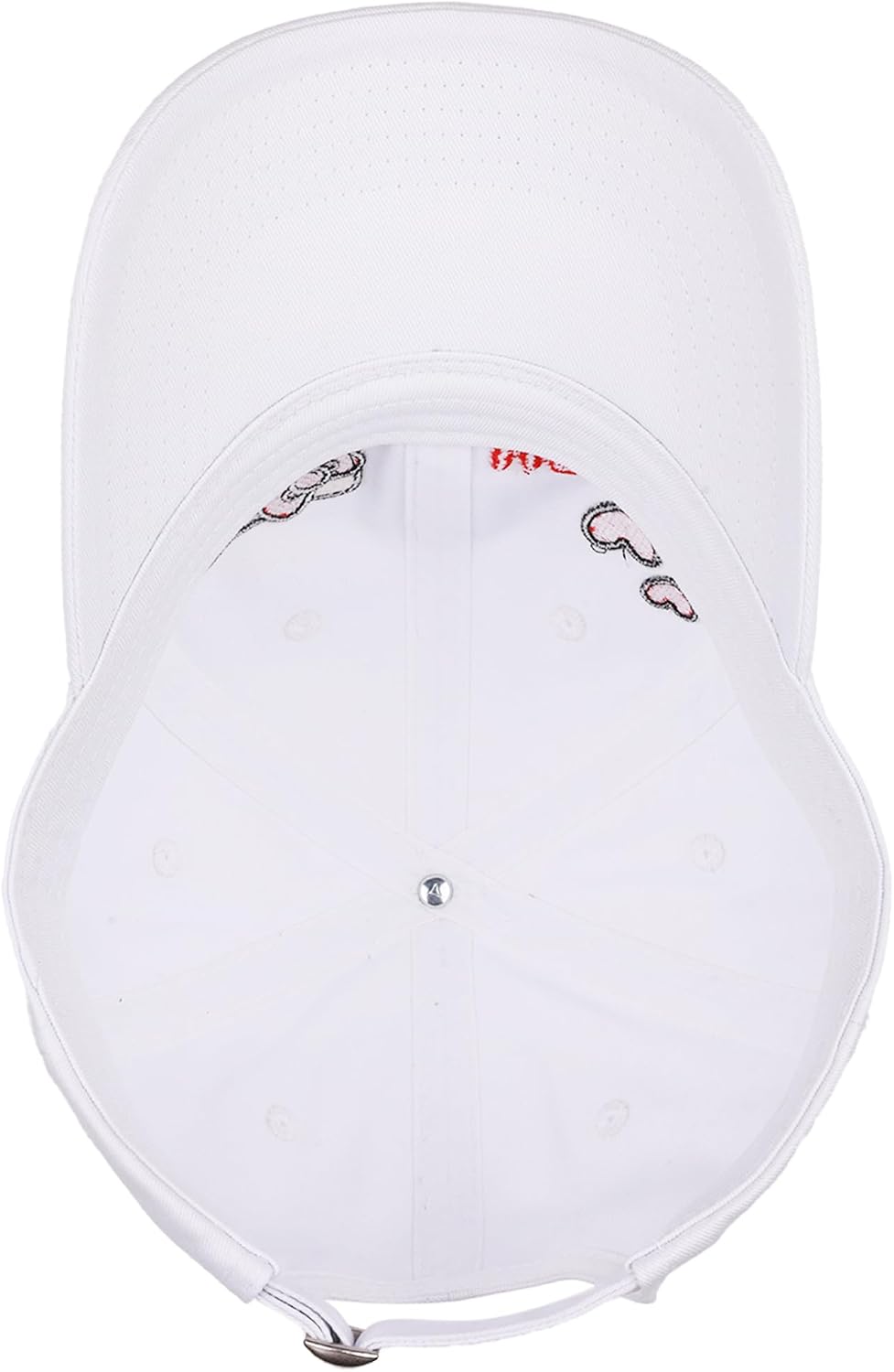 Sanrio Hello Kitty Chenille Patch Baseball Cap, Sanrio Adjustable Snapback Hat for Adults, White