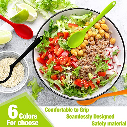 18 Pieces Small Silicone Spoons Mixing Nonstick Cooking Spoons Heat Resistant Silicone Serving Spoon For Kitchen Baking Stirring Mixing Tools, 6 Colors #TOP3