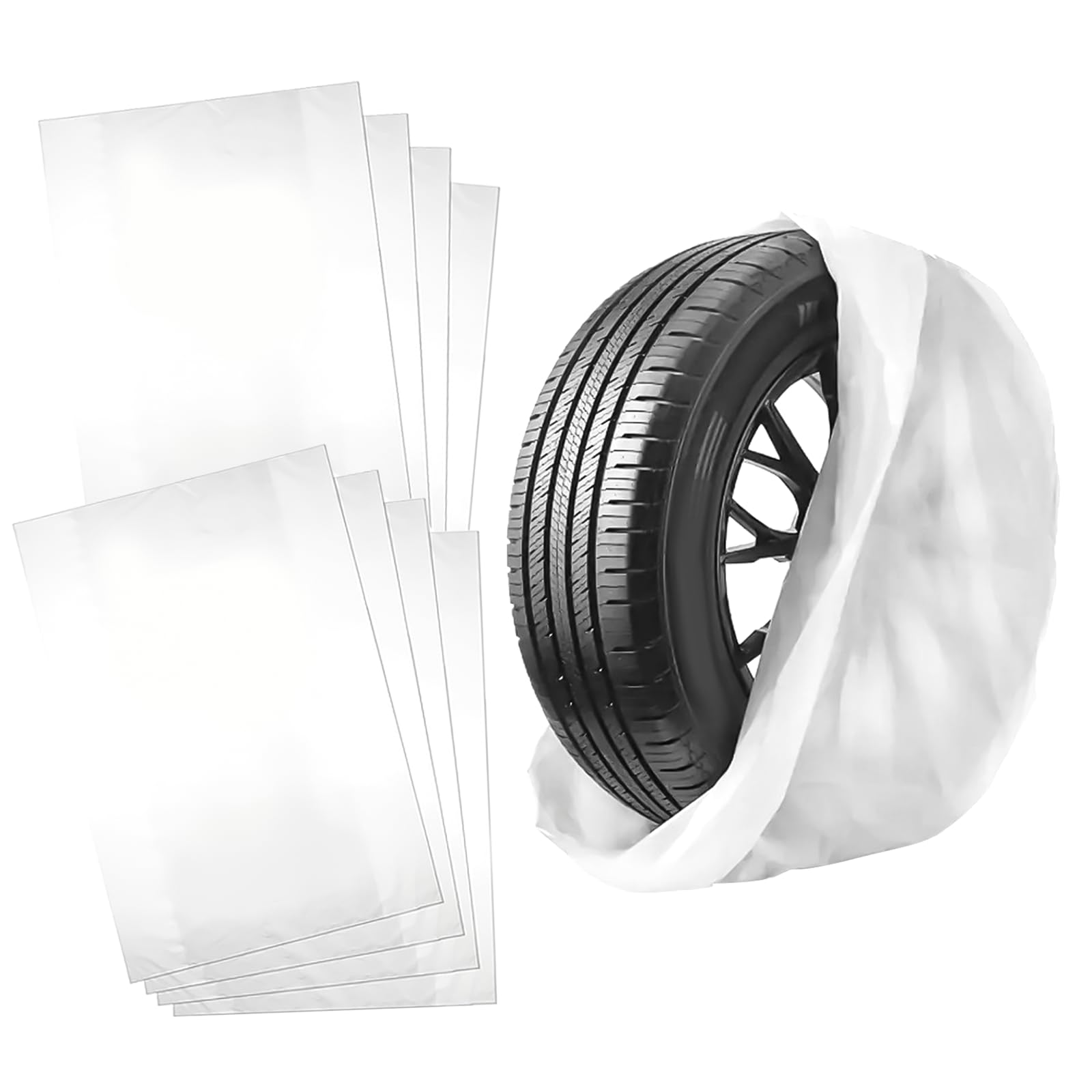 8 Pezzi Sacchetti per Pneumatici Custodia per Pneumatici 100x100cm Sacchi per Pneumatico Antipolvere per Stoccaggio e Cambio Pneumatico Fino a 22 Pollici