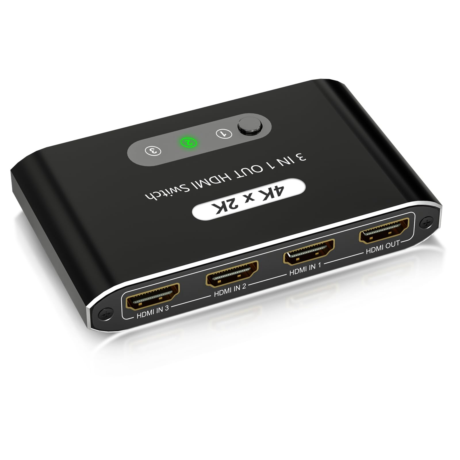 4K HDMI rozdzielacz z pilotem zdalnego sterowania, 3 wejścia 1 wyjście, aluminiowa 3-portowa skrzynka przełącznika HDMI, obsługuje 4K@30Hz HD 3D 1080P do dekodera, Fire Stick, Switch, X Box, PS, DVD