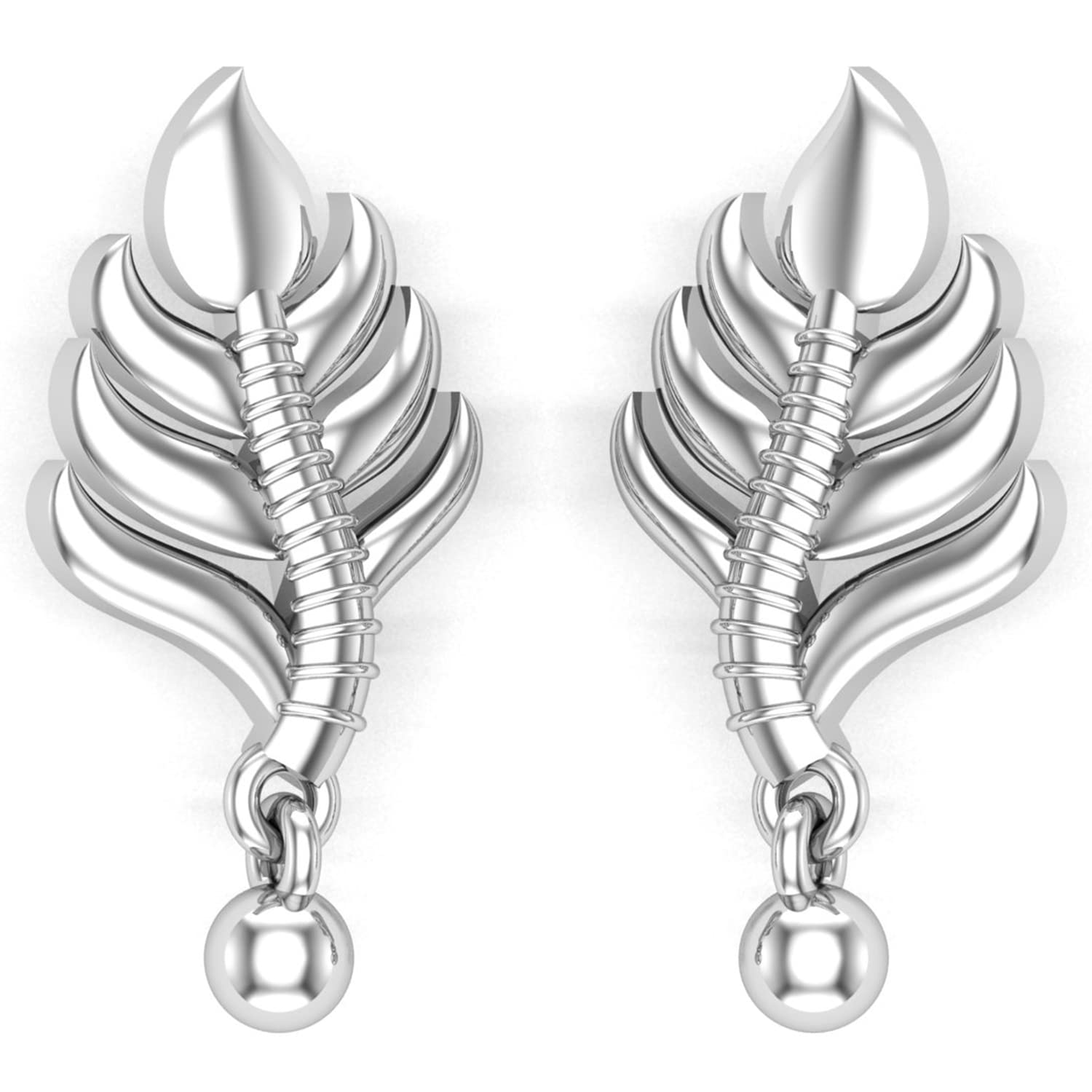 KUNUZ 925 Sterling Silver Mor Pankh Design Stud Earrings