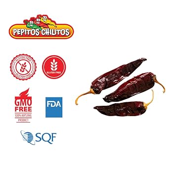 PEPITOS CHILITOS Chile Guajillo 16 oz. Resealable Bag - Natural and Premium - Great For Mexican Recipes Like Salsa, Tamales, and Stews.
