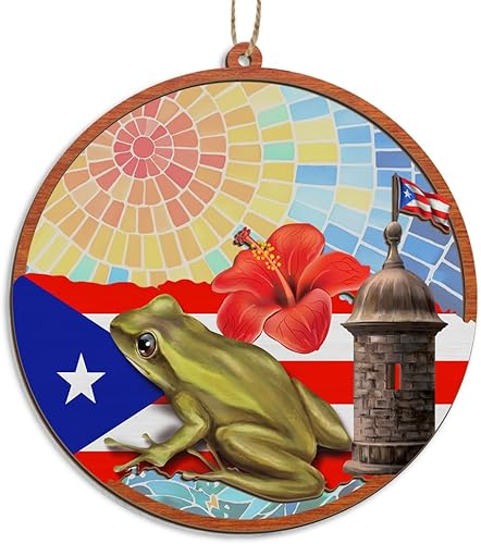 FLAGWIX Decoración para el hogar de Puerto Rico, adornos de Navidad, regalos de Puerto Rico para hombres, mujeres, puertorriqueños, ideas de regalo