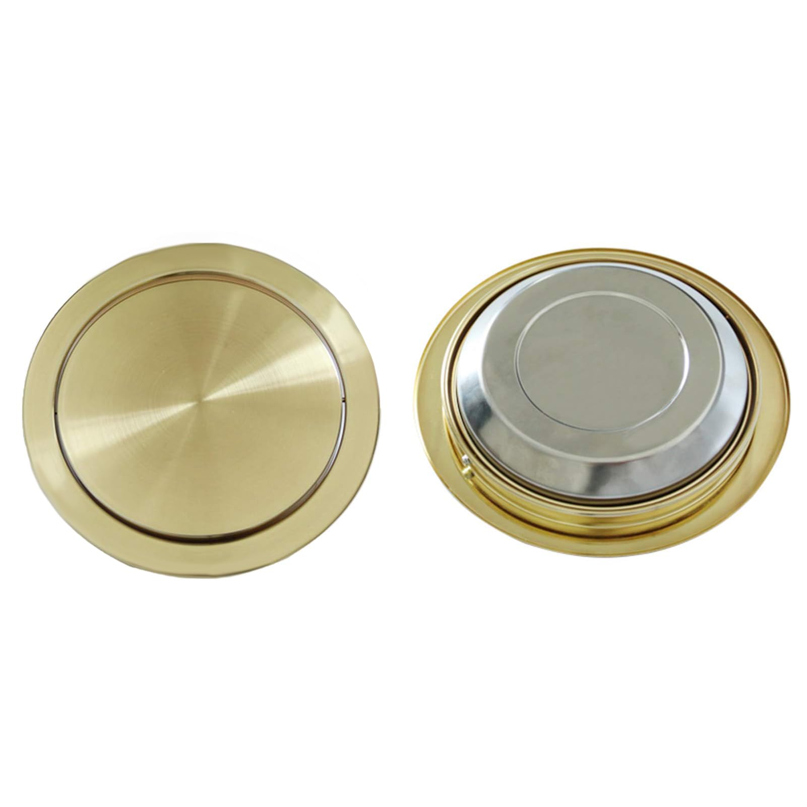 DFGHNBVC Countertop Kitchen Trash Can, Stainless Steel Balance Swing Flap Bin Lid, Garbage Can, Easy To Install, Built In Round Recessed Waste Chute For Kitchen Restaura,Bronze-252Mm,Gold-252Mm