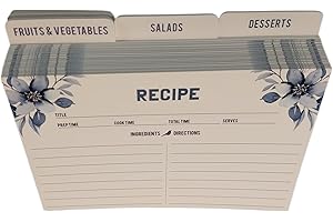 4x6 Recipe Card Dividers: Perfect for Organizing Your Recipes