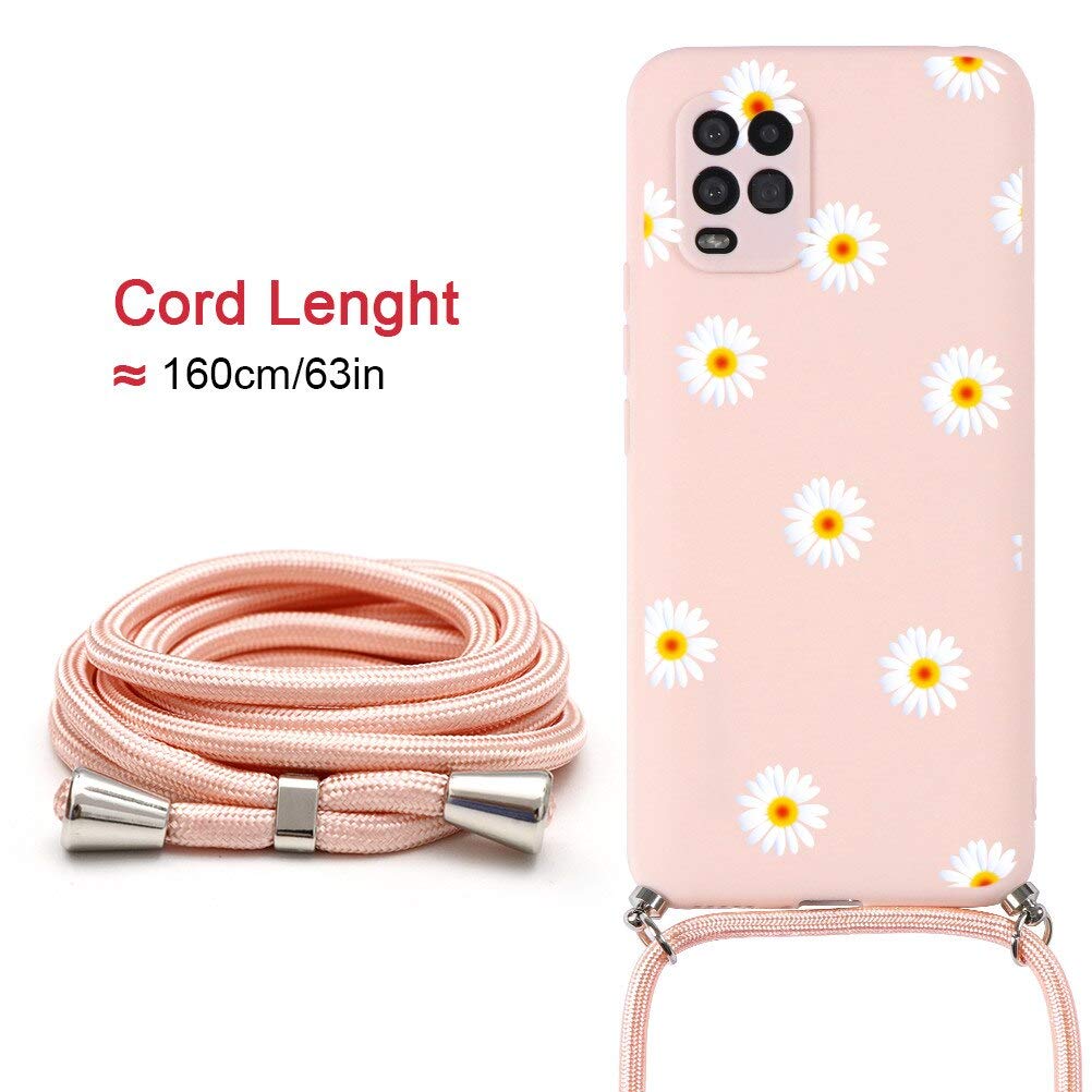 Yoedge Custodia con Cordino per Xiaomi 12 Lite 5G 6,55, Cover con Collana Practical Stylish, con Cordoncino da Indossare, Soft TPU Antiscivolo Bumper Custodia per Xiaomi 12 Lite 5G, Fiore 4