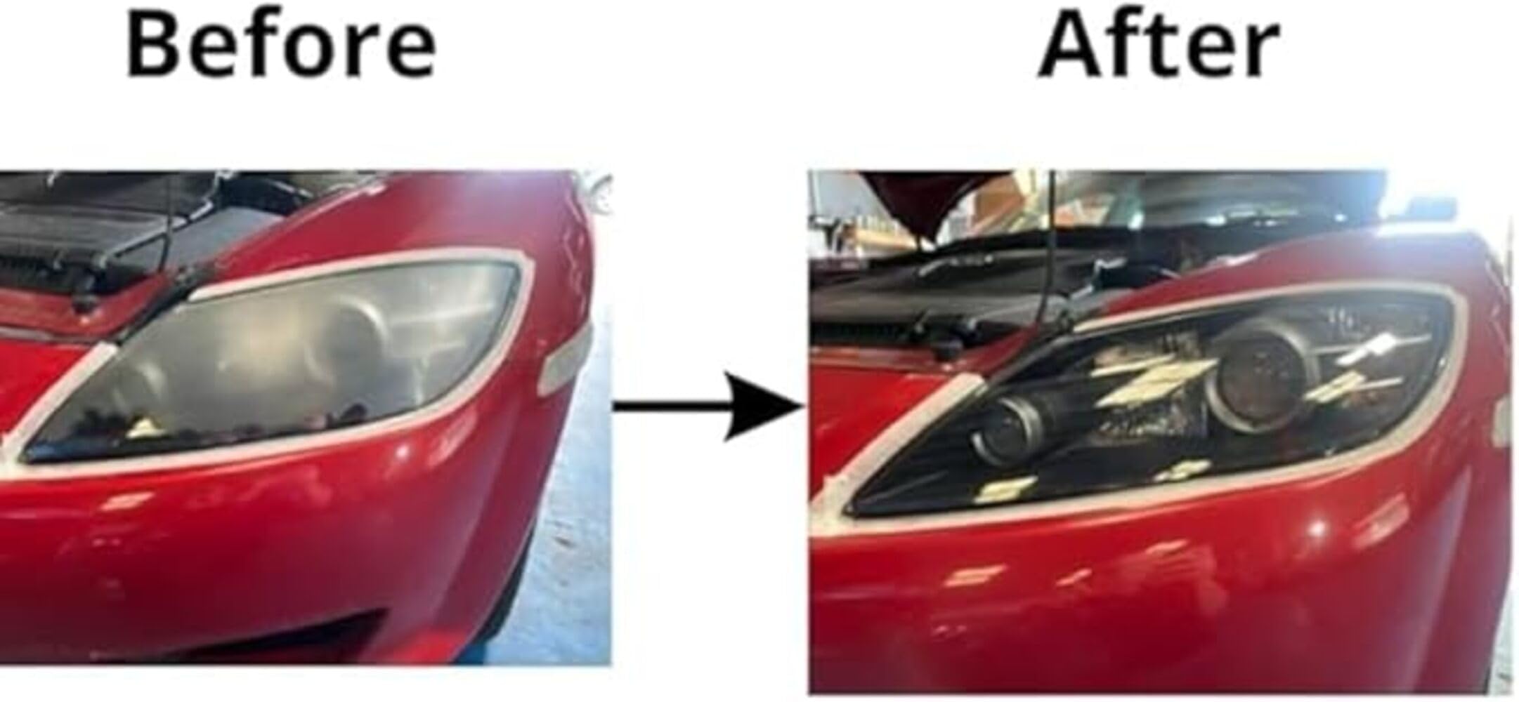 Kit de restauración de faros HMZ: líquido de reparación, herramienta de pulido, kit completo para eliminar el amarilleamiento, el desenfoque y las grietas de los faros del coche. (Kit de reparación
