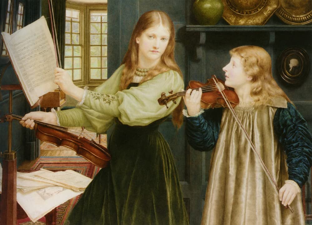 HRJUBWREE Oil Painting Prints on Canvas Painting Picture the Duet by Henry Holiday Artwork Canvas Prints for Home Decor 60x90cm
