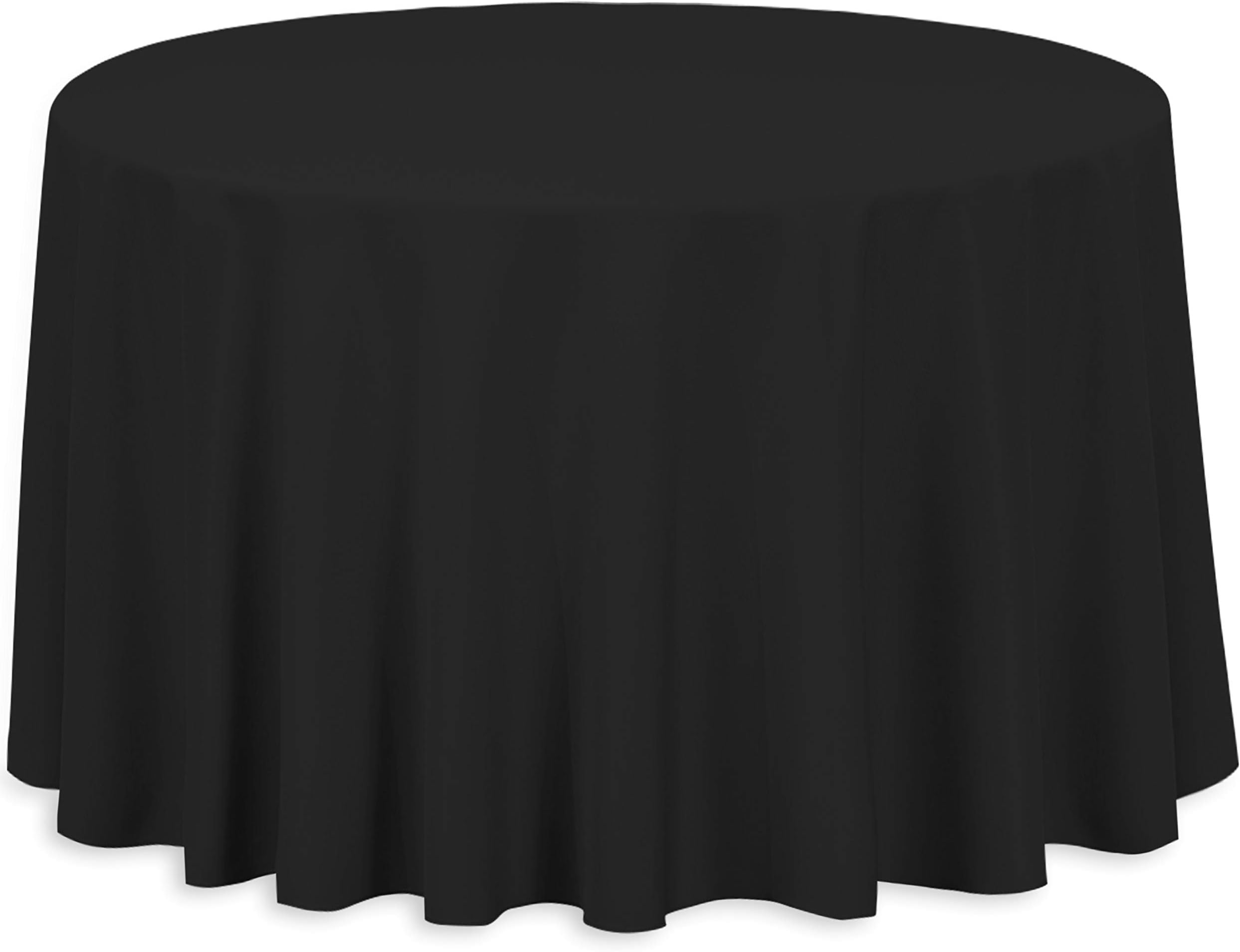LinenTablecloth 108-Inch Round Polyester Tablecloth Black