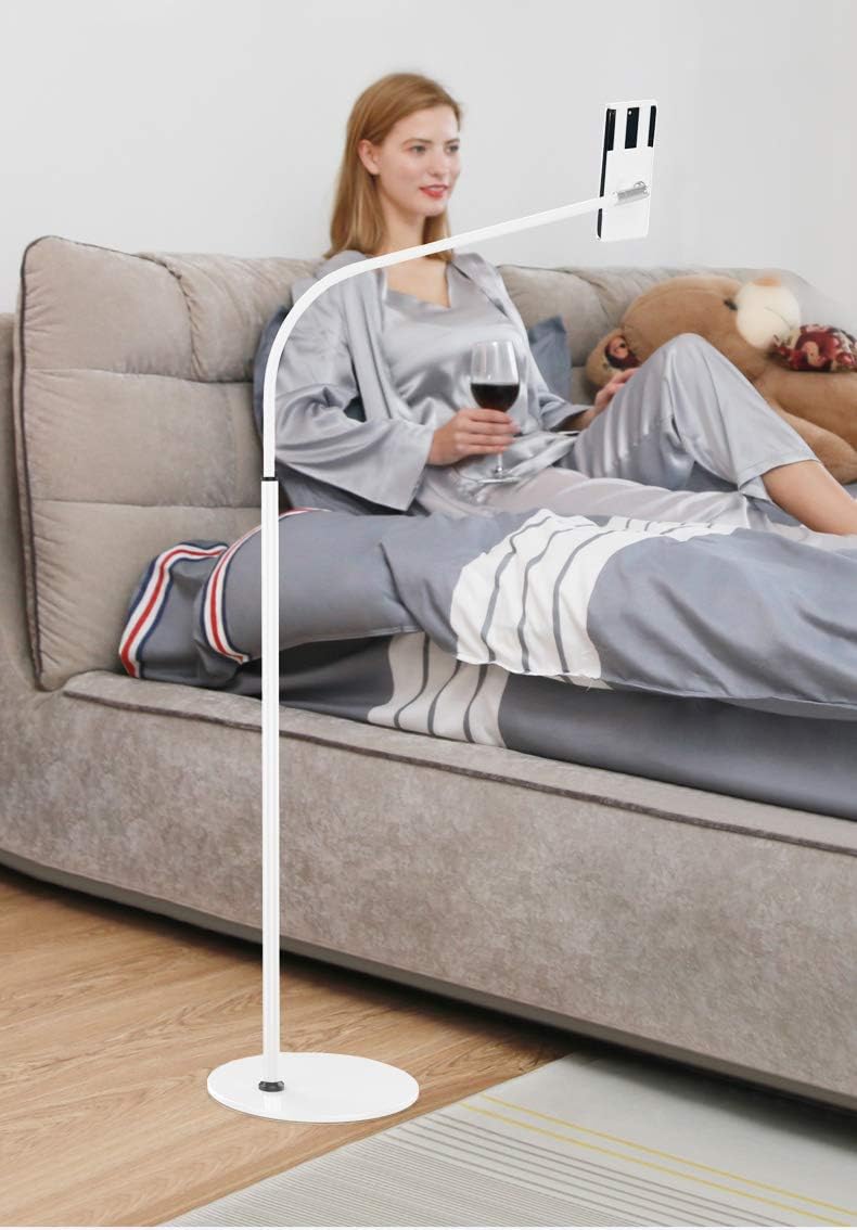 Gooseneck Tablet Stand Cell Phone Stand with Stable Base Adjustable 360 Degree Rotating Floor Stand for iPad Within 4-12.9 inches