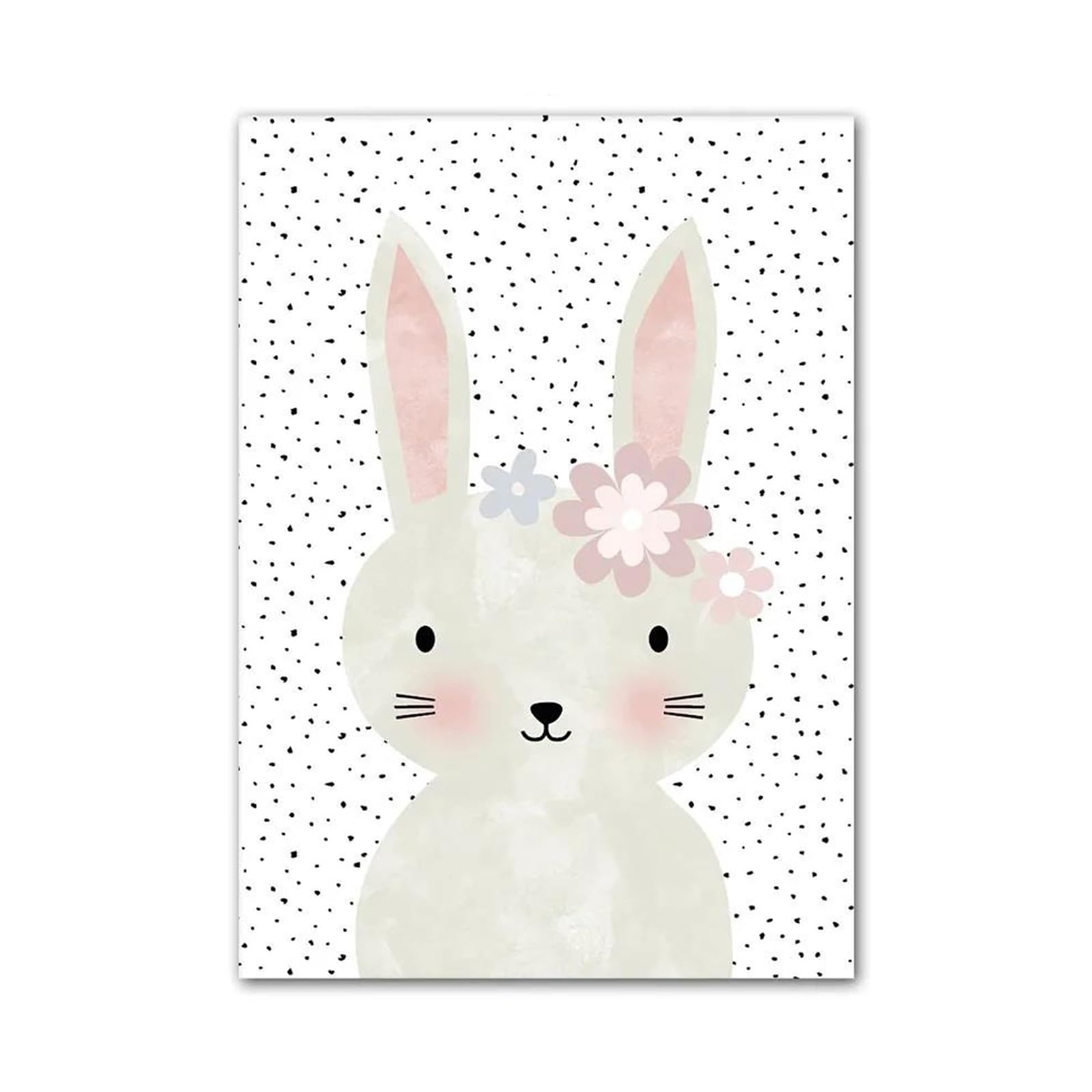 Xenite Girls D Wall Art Canvas Prints Cute Rabbit Flower Butterfly Rainbow Wall Art Canvas Painting No Frame Posters Prints Pictures Nursery Kids Room Ecor(,30X40cm)
