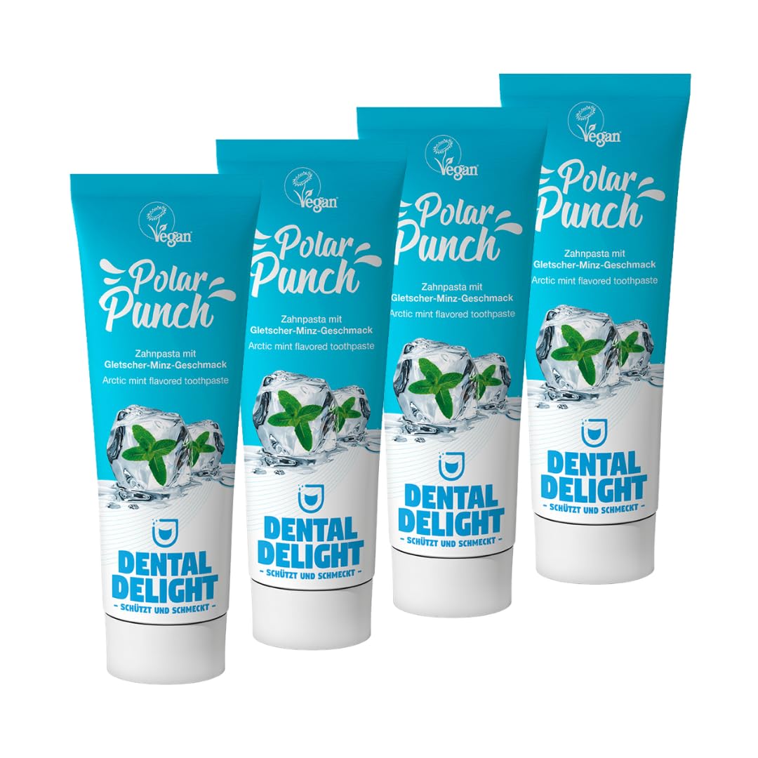 DENTAL DELIGHT 4er Pack, Polar Punch Zahnpasta (TESTSIEGER), Minze