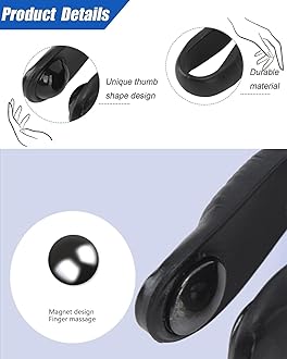 NHCDFA 2 Pcs Sugar Control Li4 Acupressure Point Clip, Sugar Control Acupressure Clip, Supporting Acupressure Relaxation, Stress Alleviation, Tension Relief and Headache Relief Hand Clip (Black)