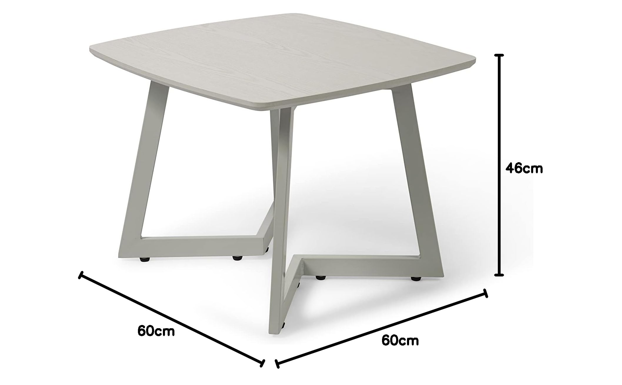 M2 Kollektion Tibet 1 tavolino in metallo, bianco, 60x46x60
