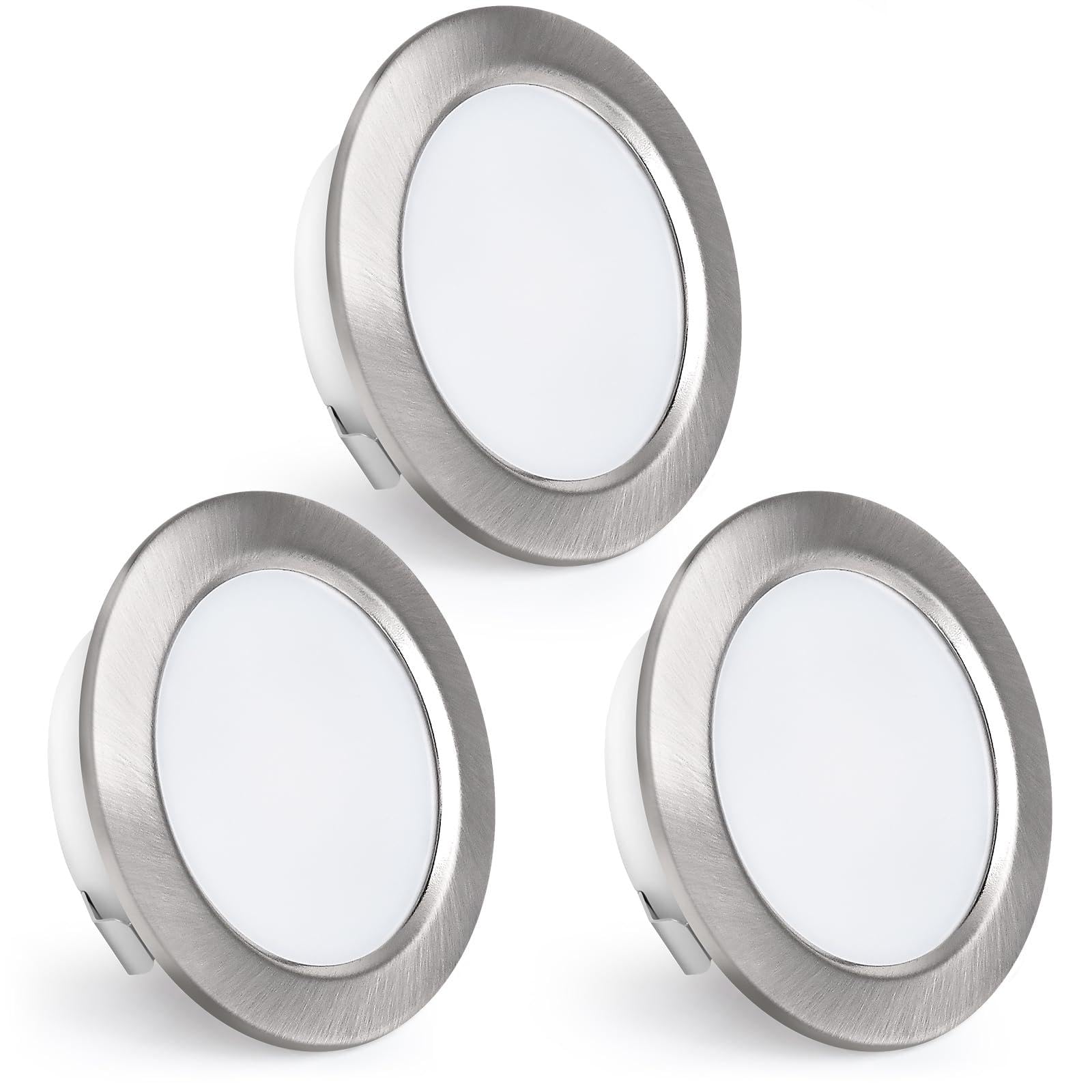 Recessed LED Spotlights 230 V 4000 K Ceiling Spotlights 55-60 mm 3 Pieces Nickel