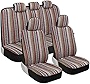 BDK Saddle Blanket Seat Covers for Cars Full Set - Striped Woven Mexican Blanket Seat Covers with Matching Headrest Covers, Multi-Color Baja Seat Covers for Truck Auto Van SUV