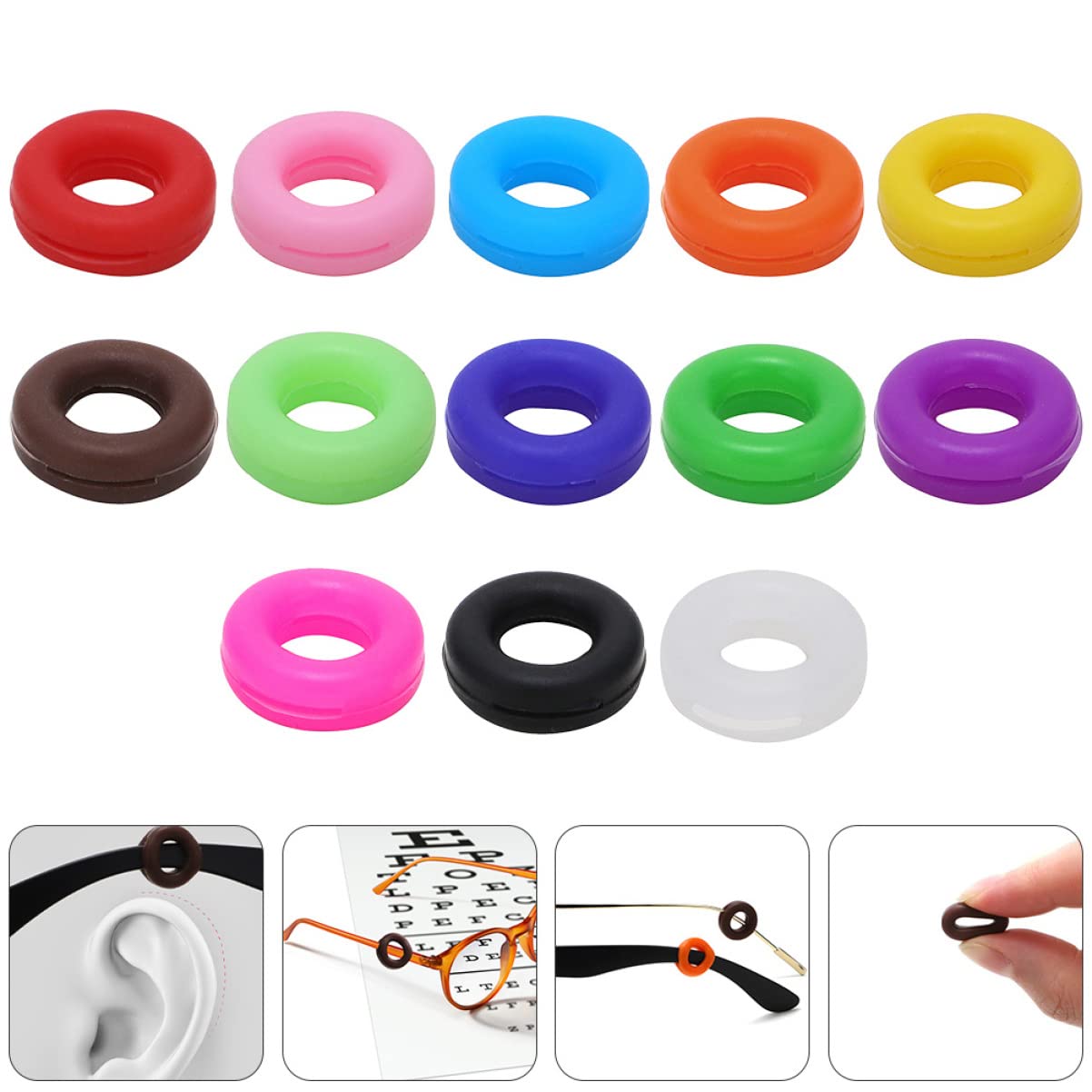 Healeved 1 Set 26 Pairs Glasses Supplies Glasses Accessories Glasses Fixers Circle Glasses Eyeglass Ear Cushions Anti Slip Holder for Glasses Eyeglass Ear Hooks Circular Sunglasses
