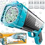 Marstone Bubble Machine Gun, Leak-Proof Bubble Machine for Kids with 3 Bottles Refill Solutions, Aut