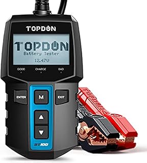 Topdon Car Battery Tester 12V Load Tester, BT100 100-2000 CCA Automotive Alternator Tester Digital Auto Battery Analyzer Charging Cranking System Tester for Car Truck Motorcycle ATV SUV Boat Yacht