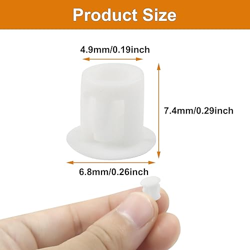 Miniatura 2 de Murtenze 60 tapones de agujeros blancos  0.197 in 316 pulgadas de plástico tipo empotrado tapones de agujero a presión en tubo de bloqueo para