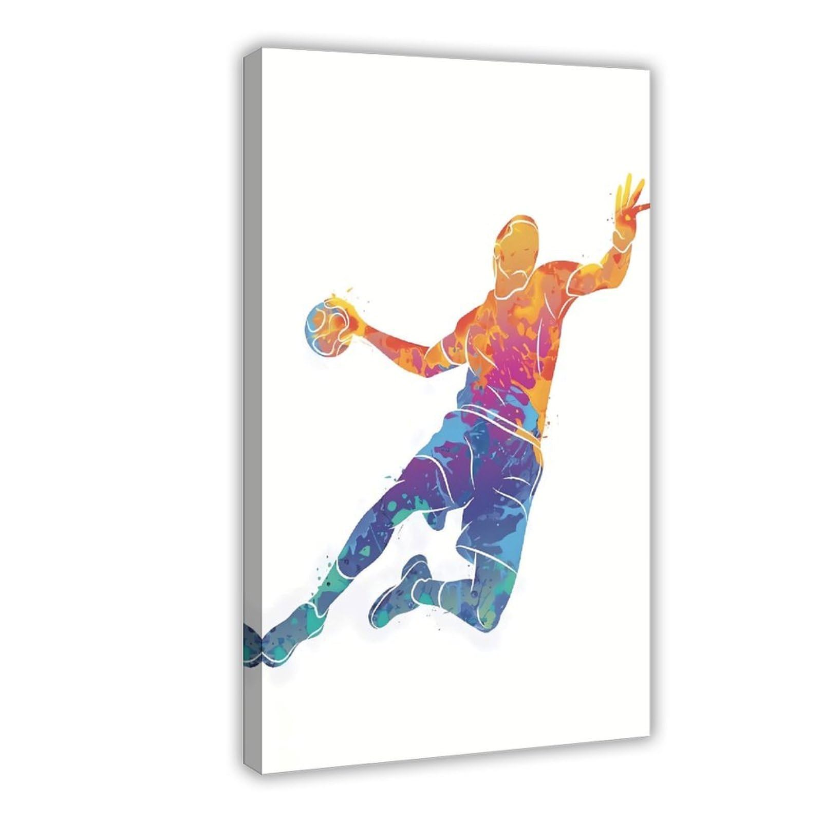 Qnvjqkdsi Frame Watercolor Handball Art Canvas Poster Bedroom Decor Landscape Office Room Decor Gift 20" L X 30" W