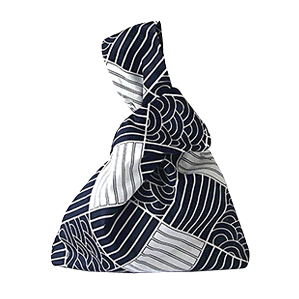 Women's Japanese Texture Plaid Pattern Knot Bag Small Size