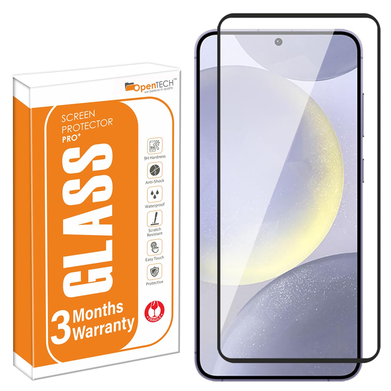 OpenTech® Military-Grade Tempered Glass Screen Protector Compatible for Samsung Galaxy M56 with Edge to Edge Coverage and Easy Installation kit