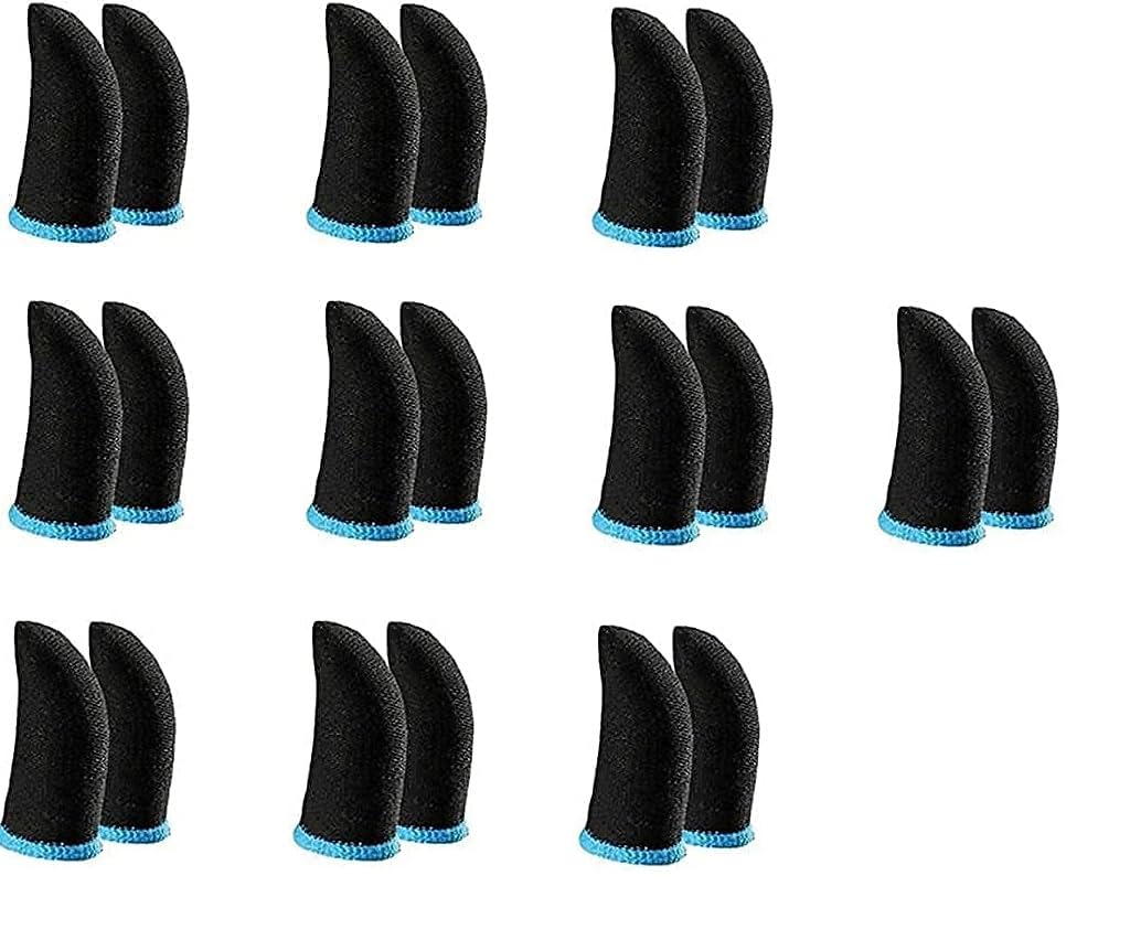 MB STARMB STAR Pubg Anti-Slip Thumb Sleeve, Increase Your Gaming Score Slip-Proof Sweat-Proof Professional Touch Screen Thumbs Finger Sleeve for Pubg Mobile Phone Game Gaming Gloves Black (10 Pair)