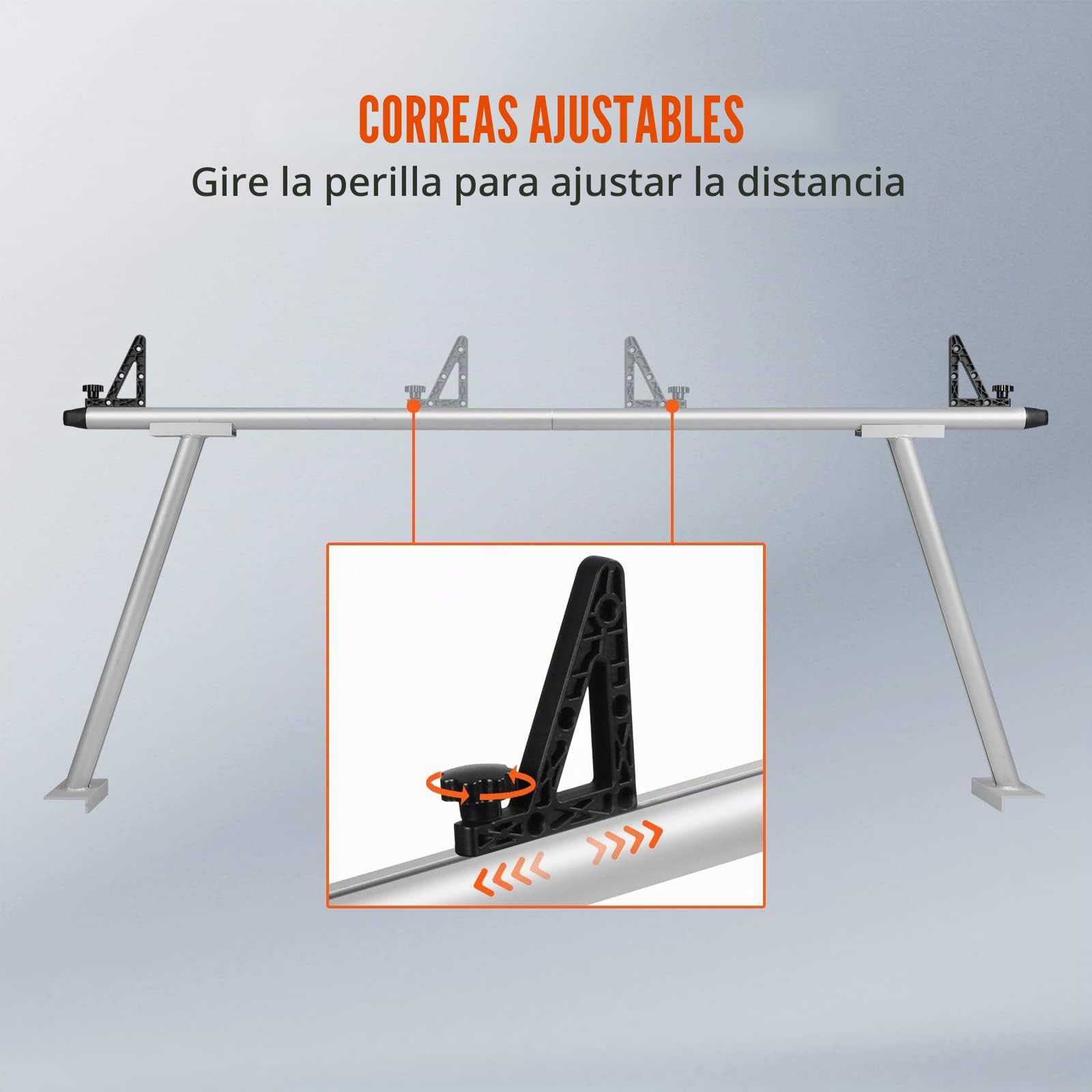 VEVOR Portaequipajes para Coche de Aluminio Barras Universales Carga de 363 kg Portaequipajes para Camiones 1,8 x 0,82 x 0,4 m con 8 Abrazaderas en C sin Perforación para Kayak, Tabla de Surf, Madera