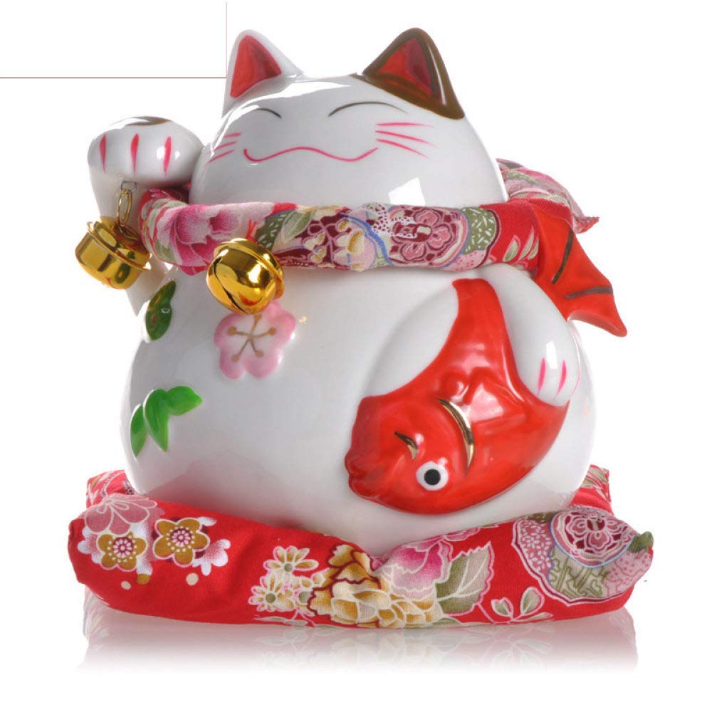 Cadeau collection couples : mini statue chat en céramique pour bureau
