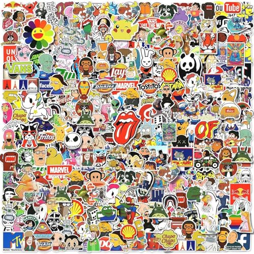 300pcs Cool Waterproof Vinyl Stickers for Adults Brand Stickers for Water Bottles Laptop Skateboard & Luggage