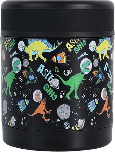 KeyzzAut Contenedor de comida aislado de 12 onzas con aislamiento al vacío para alimentos calientes y fríos, para niños, lonchera de acero