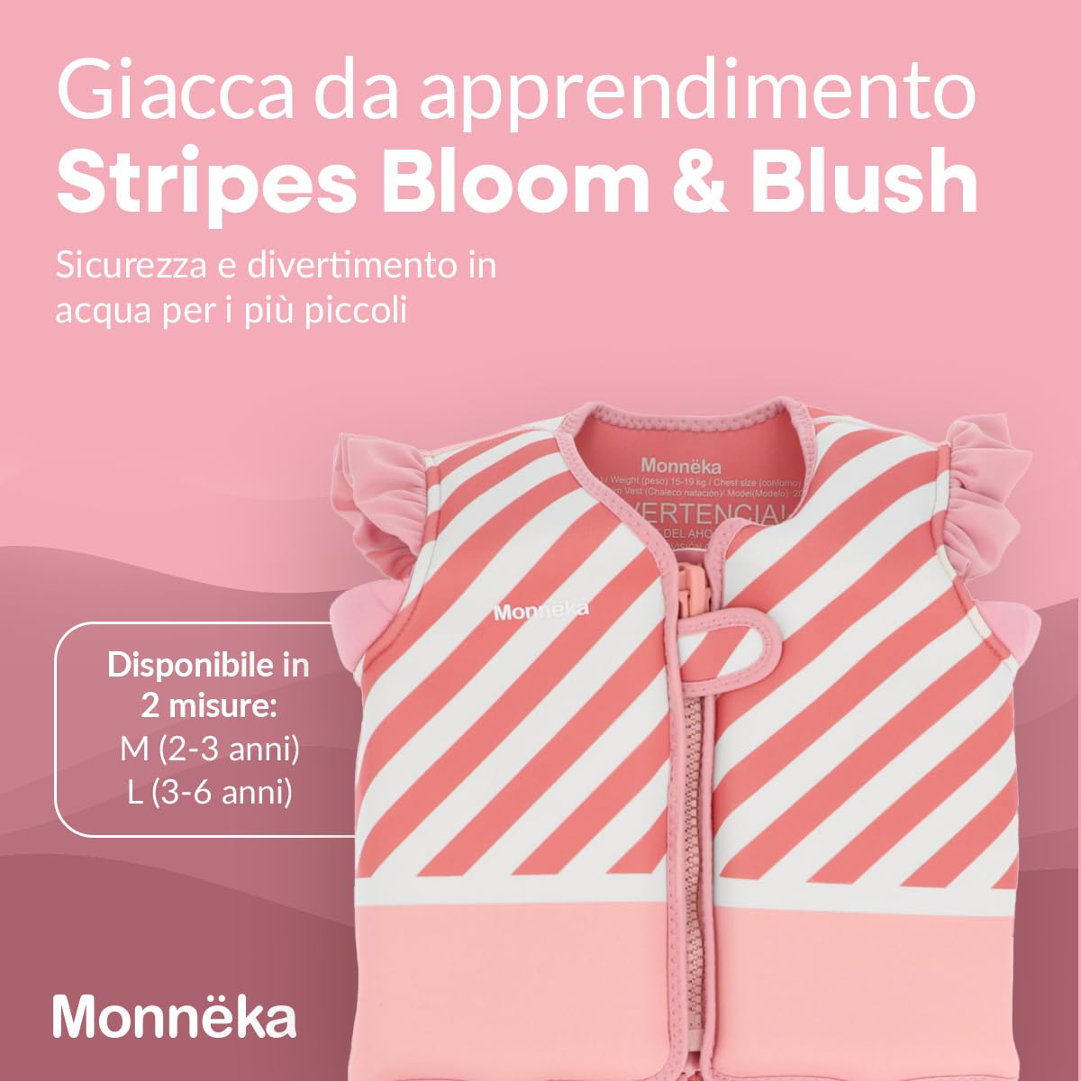 Giubbotto Salvagente Bambino in Neoprene | Gilet da Nuoto Galleggiante per Bambini | Cinghia di Sicurezza Brevettata | Galleggiabilità Regolabile 24 Elementi | 1 a 6 Anni