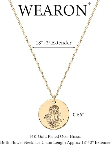 Miniatura 5 de WEARON Collar del zodiaco para mujer, con moneda de oro, constelación, signo de horóscopo, astrología, grabado en oro de 14 quilates, cadena