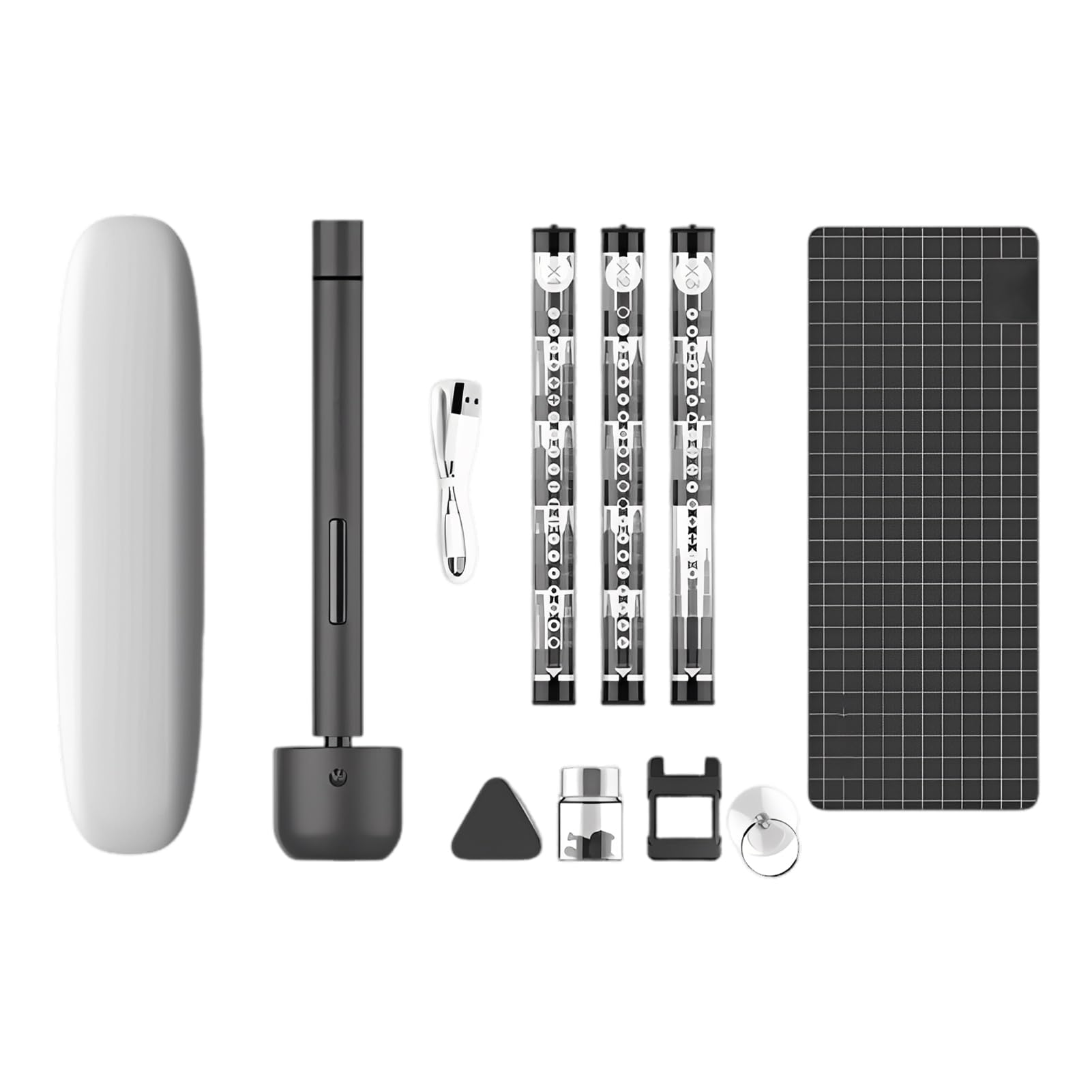 LICAEVEY Set di Cacciaviti Elettrici di Precisione 56 in 1, Mini Cacciavite a Batteria con Coppia Regolabile da 0,15-3 N M, Motore da 200 Giri/min per Riparazioni Elettroniche (1F+ 3.6)